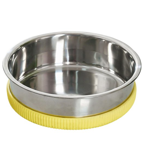 صحن ستانلس مع قاعدة