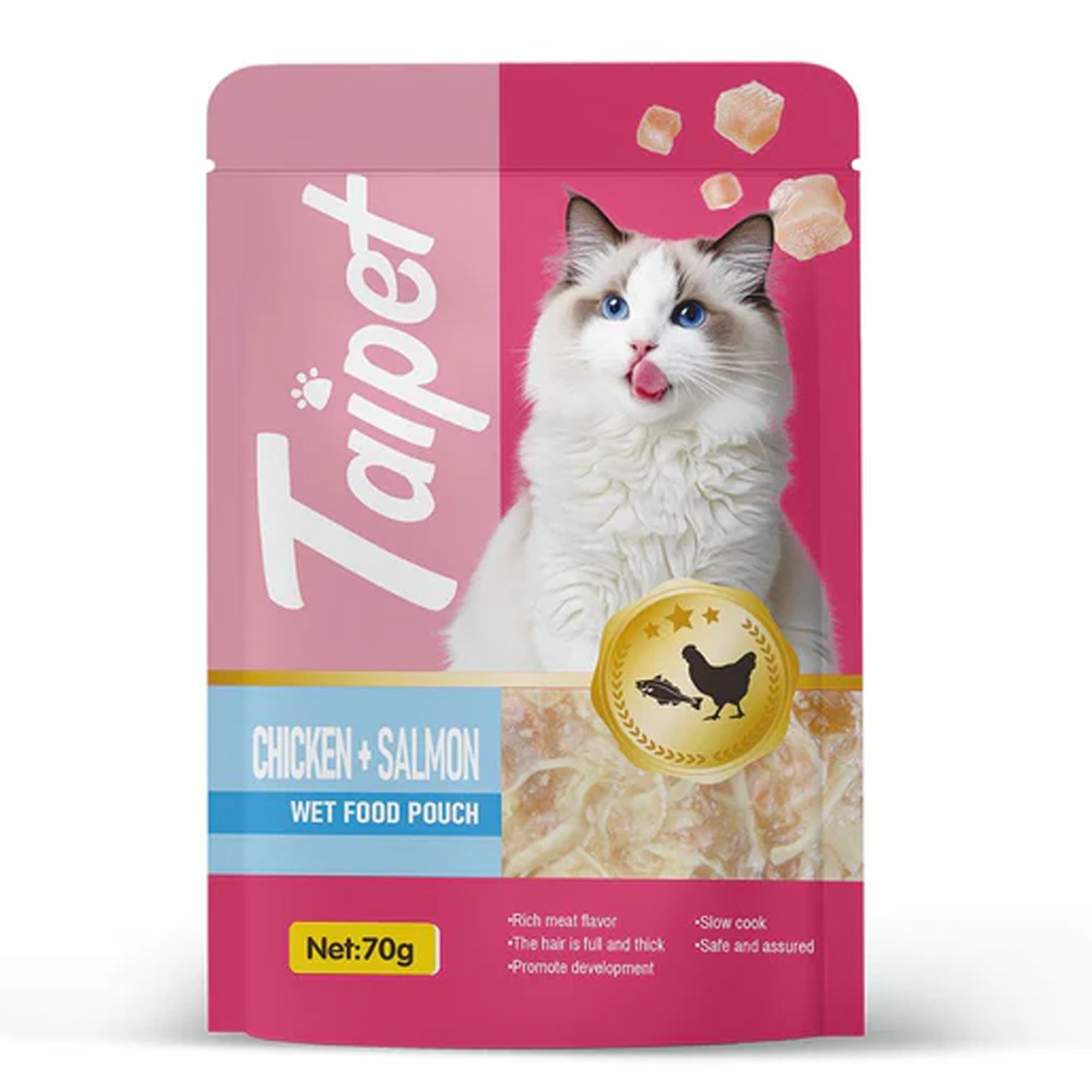 Taipet Cat Wet Food Pouch Chicken & Salmon in Broth-70g