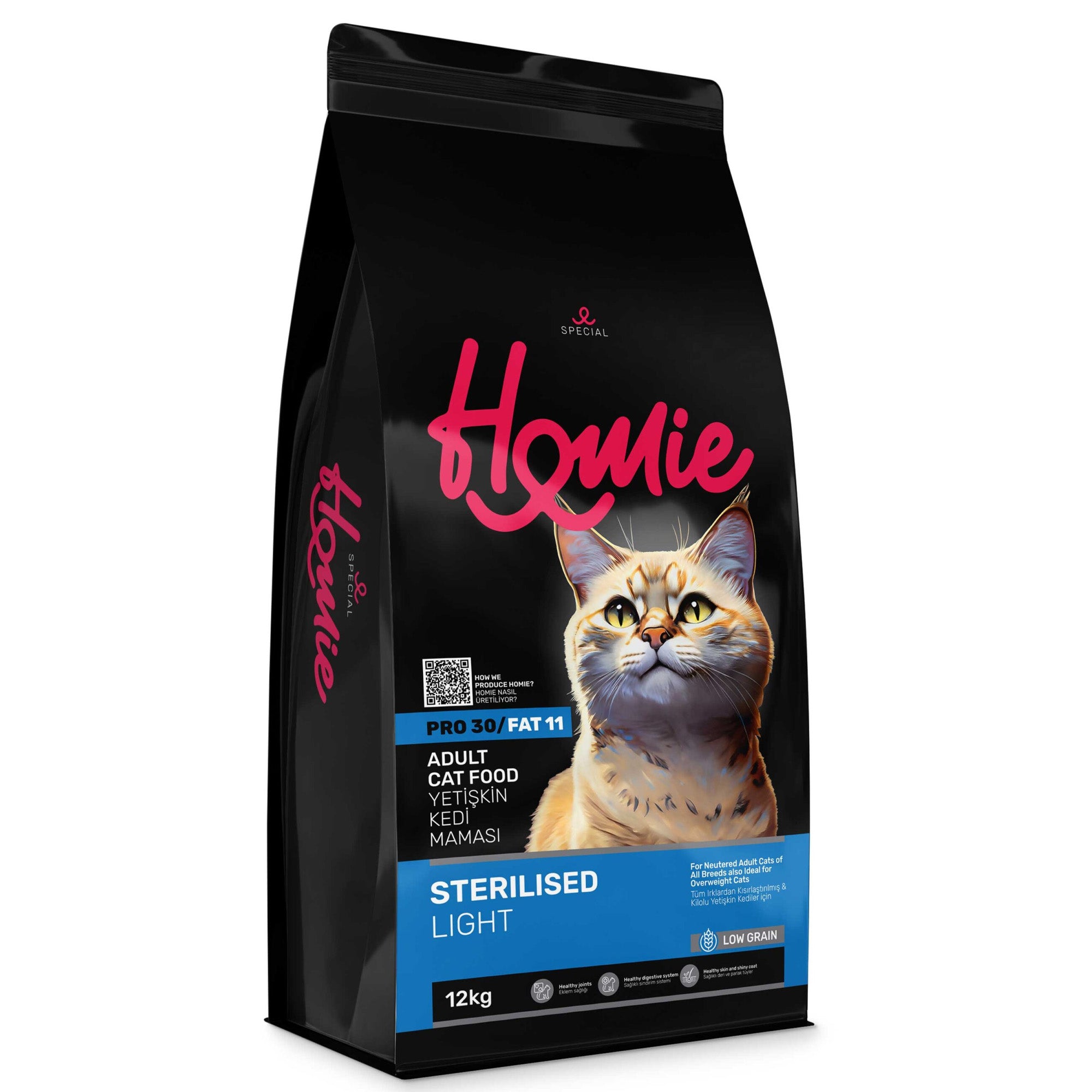 Homie Low Grain Sterilized Adult Cat Food 12Kg Homie Low Grain Sterilized Adult Cat Food 12Kg