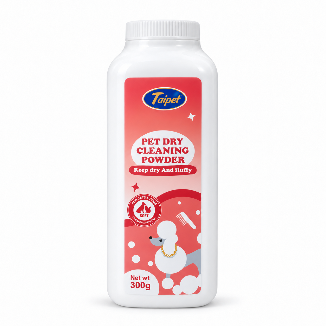 Taipet Pet Dry Cleaning Powder Baby Powder 300g for cats and dogs