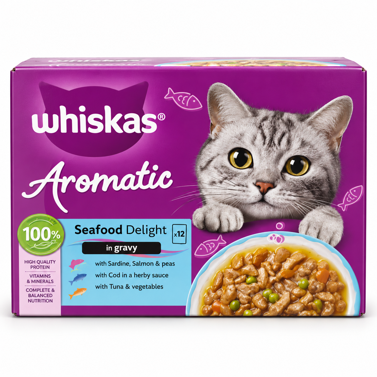 Whiskas Aromatic Seafood Delight in Gravy wet cat food 12 x 85g