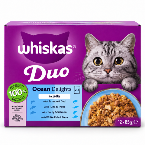 Whiskas Duo Ocean Delights in jelly wet cat food 12 x 85g