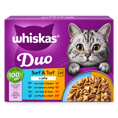Whiskas Duo Surf and Turf in Jelly wet cat food 12x85g
