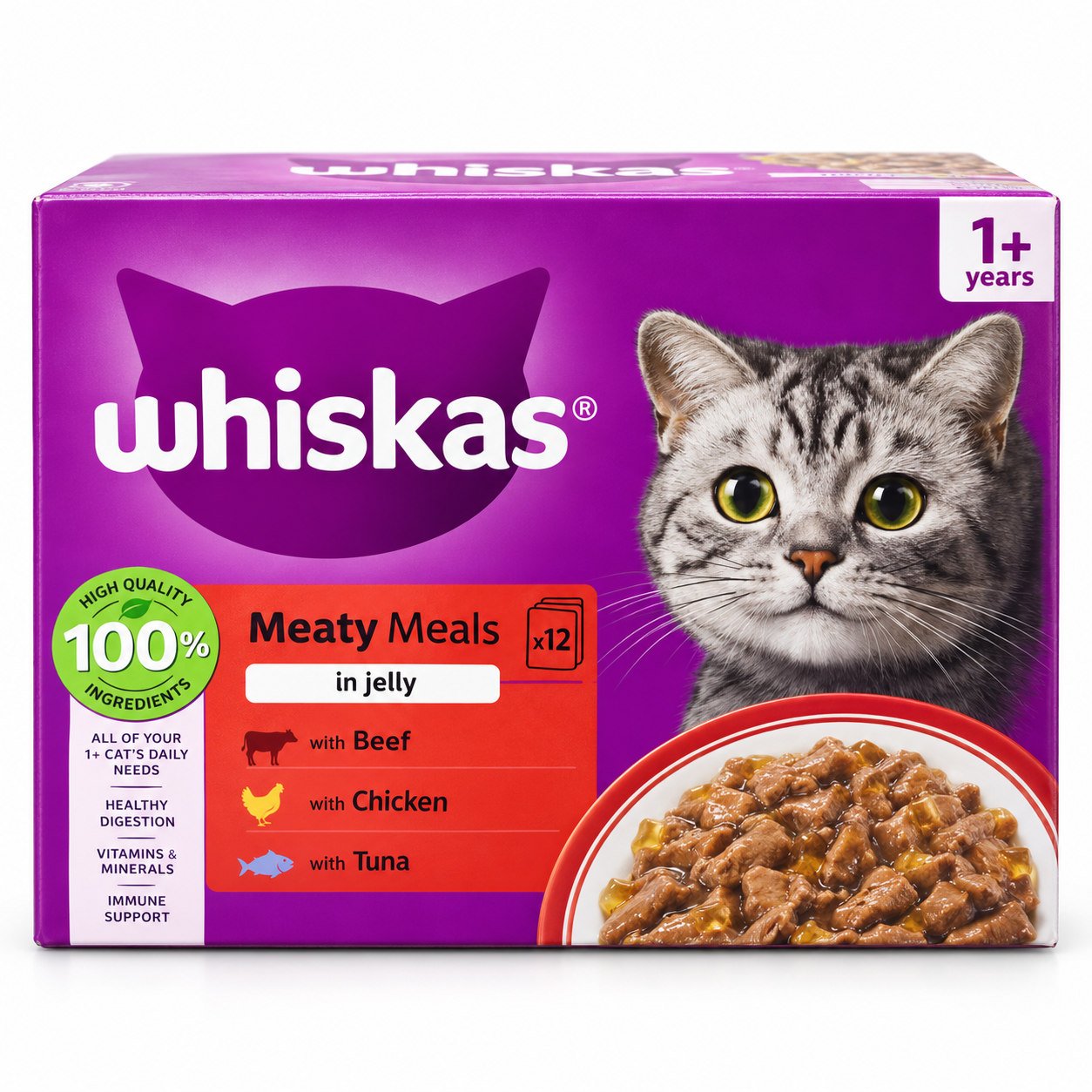Whiskas Meaty Meals in Jelly wet cat food 12 x 85g