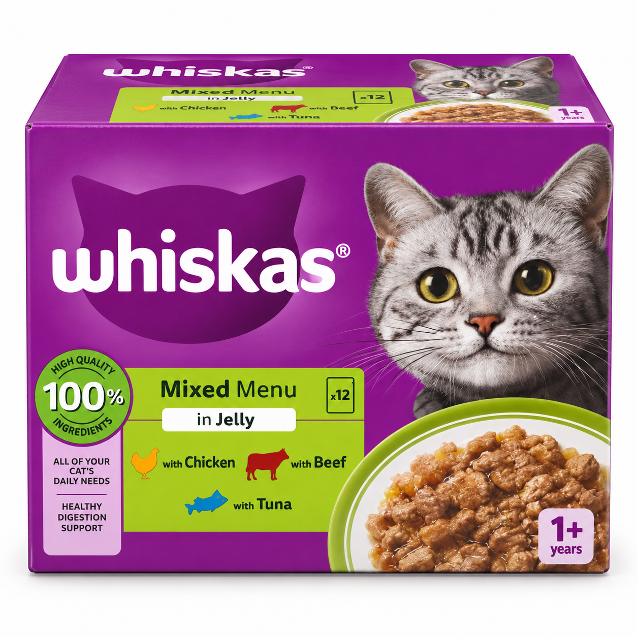 Whiskas Mixed Menu in jelly wet cat food 12 x 85g