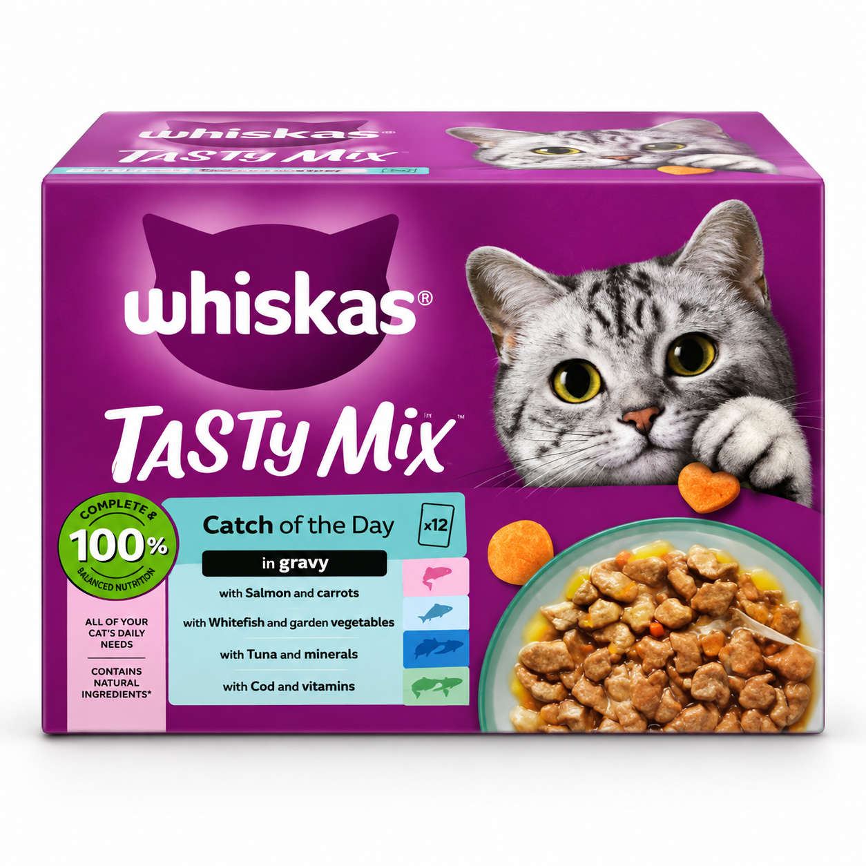 Whiskas Tasty Mix Catch of the Day in Gravy wet cat food 12 x 85g