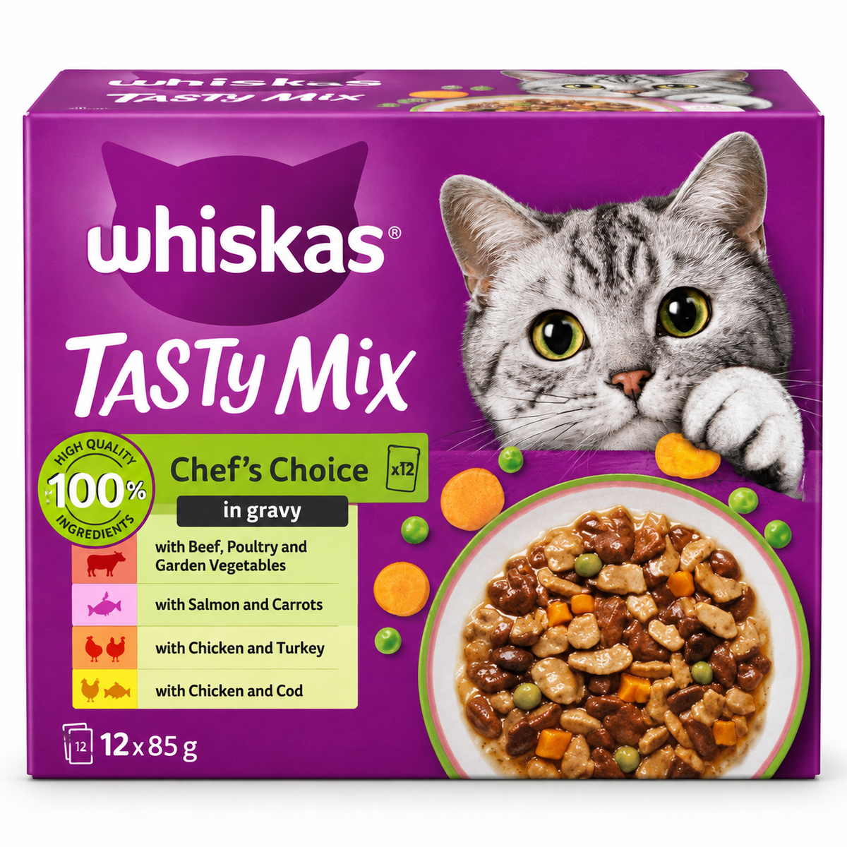 Whiskas Tasty Mix Chef’s Choice in gravy 12 x 85g