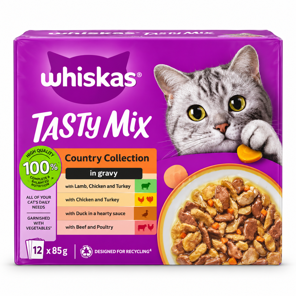 Whiskas Tasty Mix Country Collection in gravy 12 x 85g