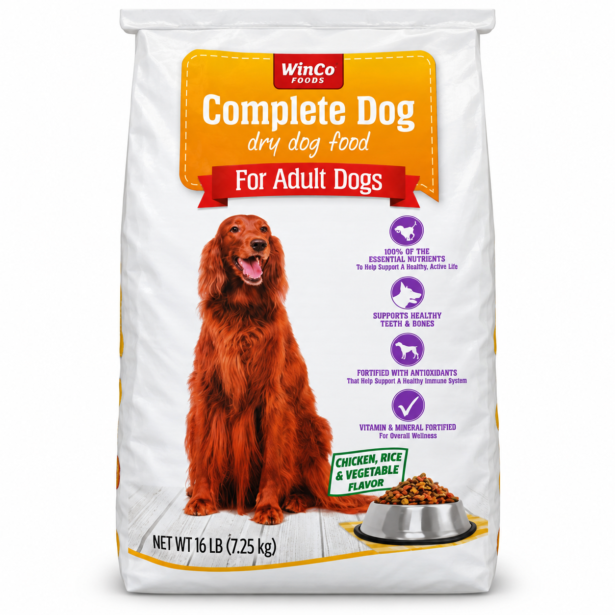 WinCo Foods Complete Dog adult dry food chicken rice and vegetable flavor 7.25 kg